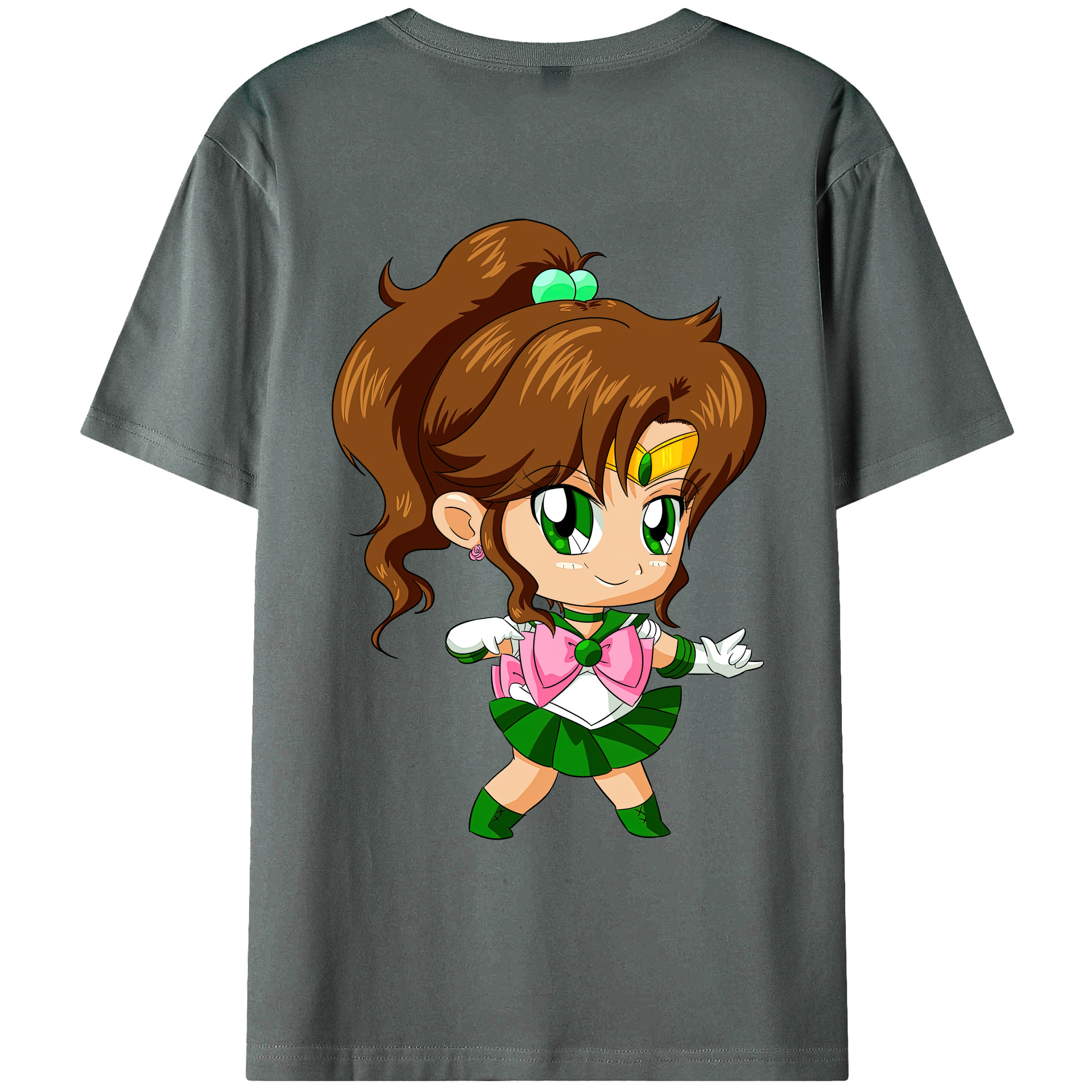 （画像用） 美少女戦士セーラームーン 木野 まこと きの まこと Sailor Moon Kino Makoto （セーラージュピター；Sailor Jupiter） 綿100％ メンズ半袖Tシャツ（バックプリント） 通気性